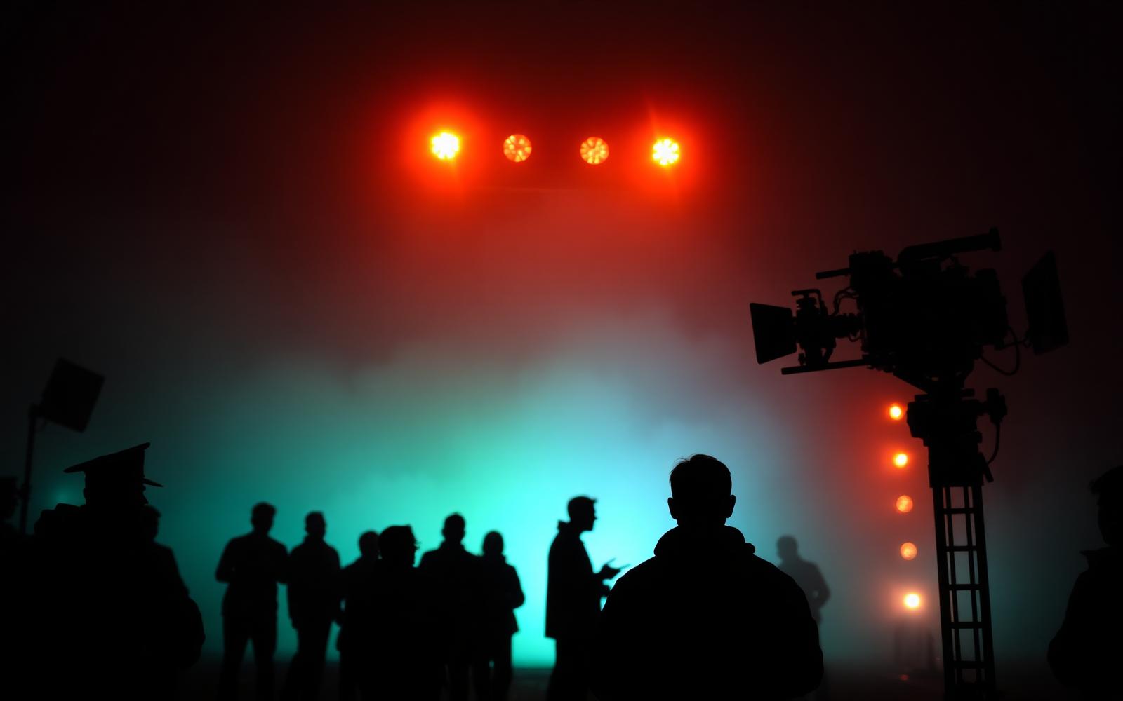 Between the takes.